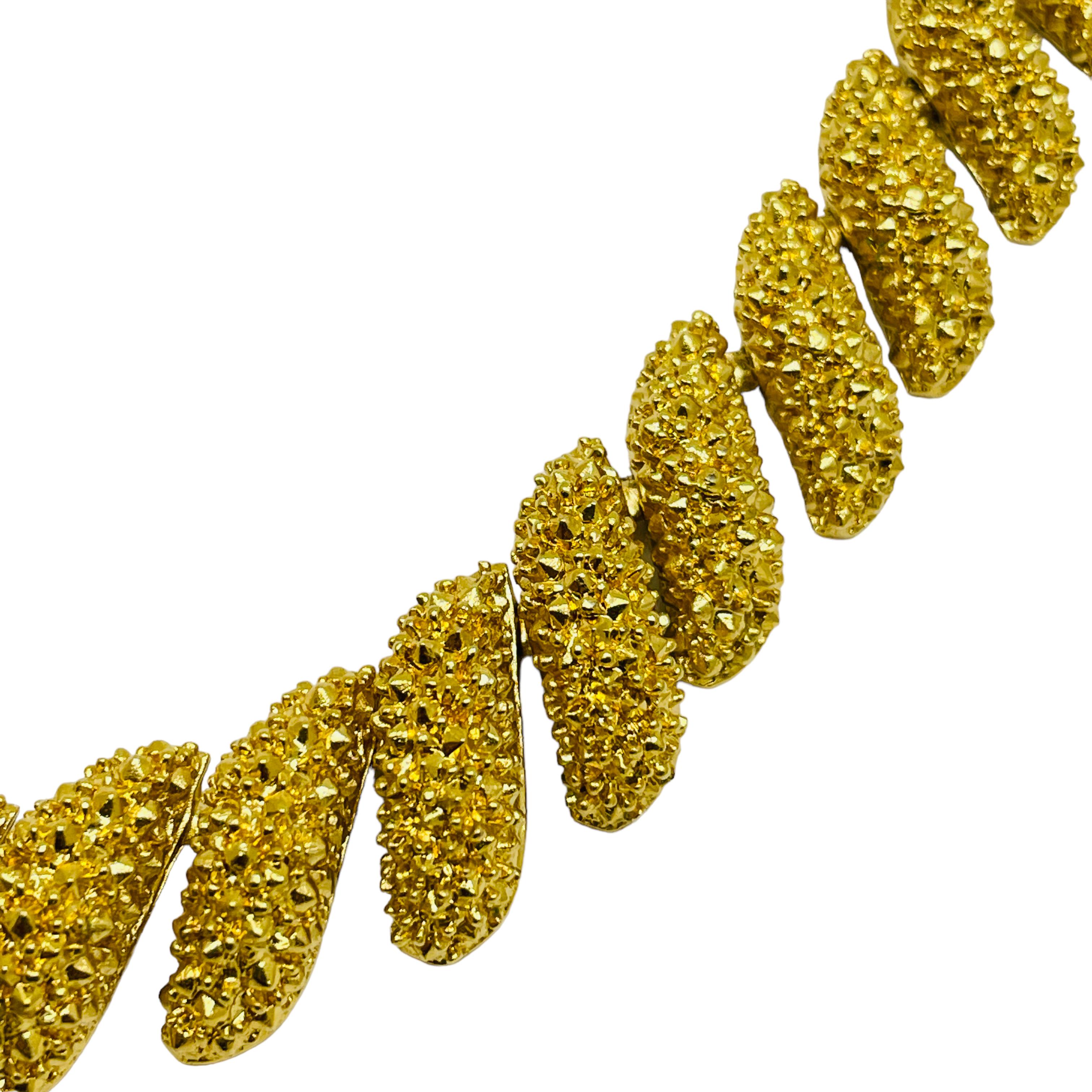 ST JOHN firmado vintage tono dorado collar gargantilla masiva de diseño en Bueno estado para la venta en Palos Hills, IL