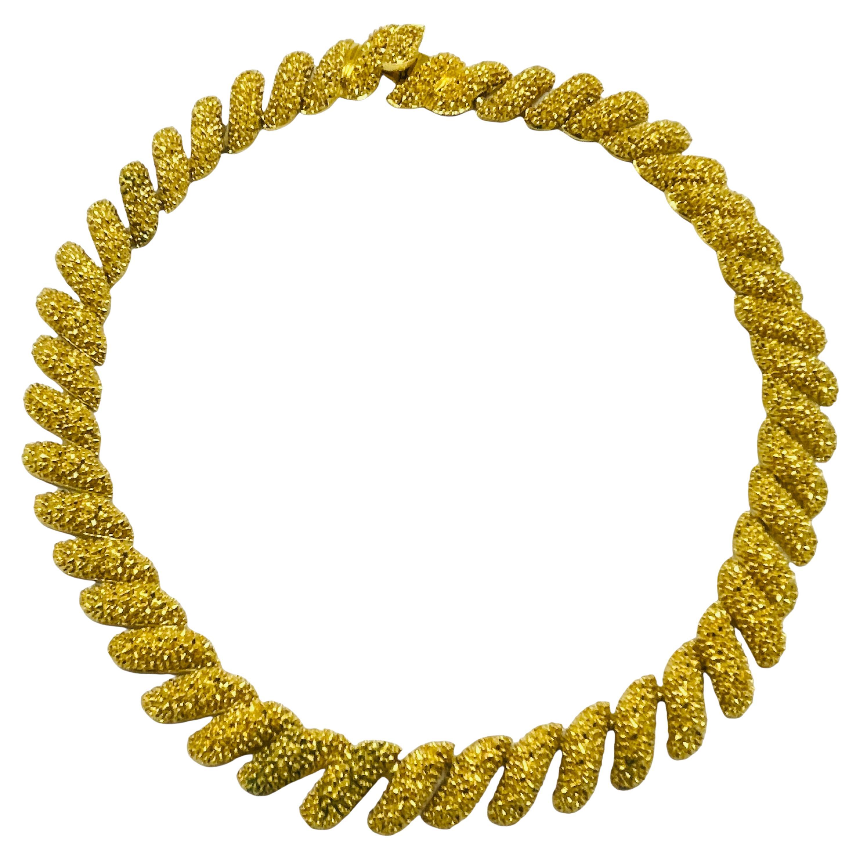 ST JOHN firmado vintage tono dorado collar gargantilla masiva de diseño en venta