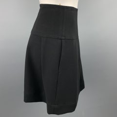 ST. JOHN Size 2 Black Pleated Mini Skirt