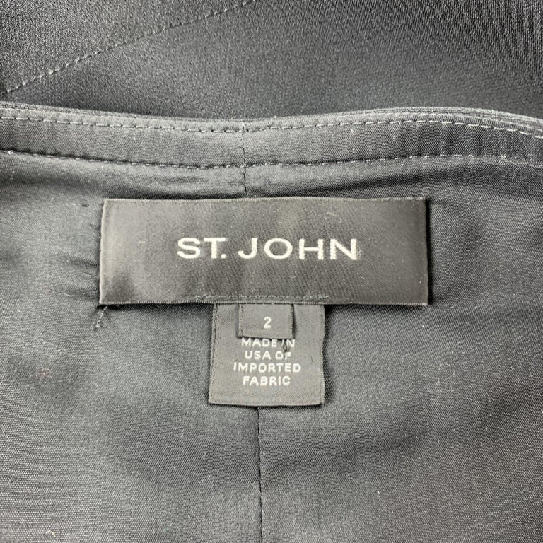 ST. JOHN Size 2 Black Pleated Mini Skirt For Sale at 1stDibs