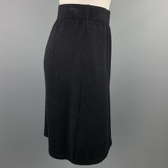 ST. JOHN Size 4 Black Knitted Wool / Rayon Pencil Skirt