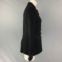ST. JOHN Size 6 Black Wool Blend Textured Jacket