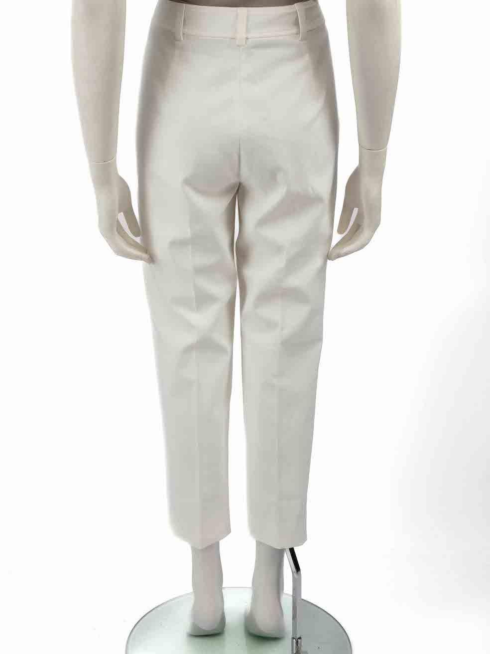 St. John White Tailored Slim Trousers Size S In Good Condition For Sale In London, GB