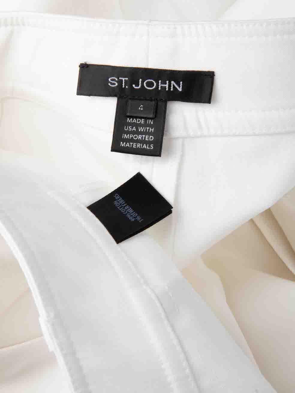 St. John White Tailored Slim Trousers Size S For Sale 2