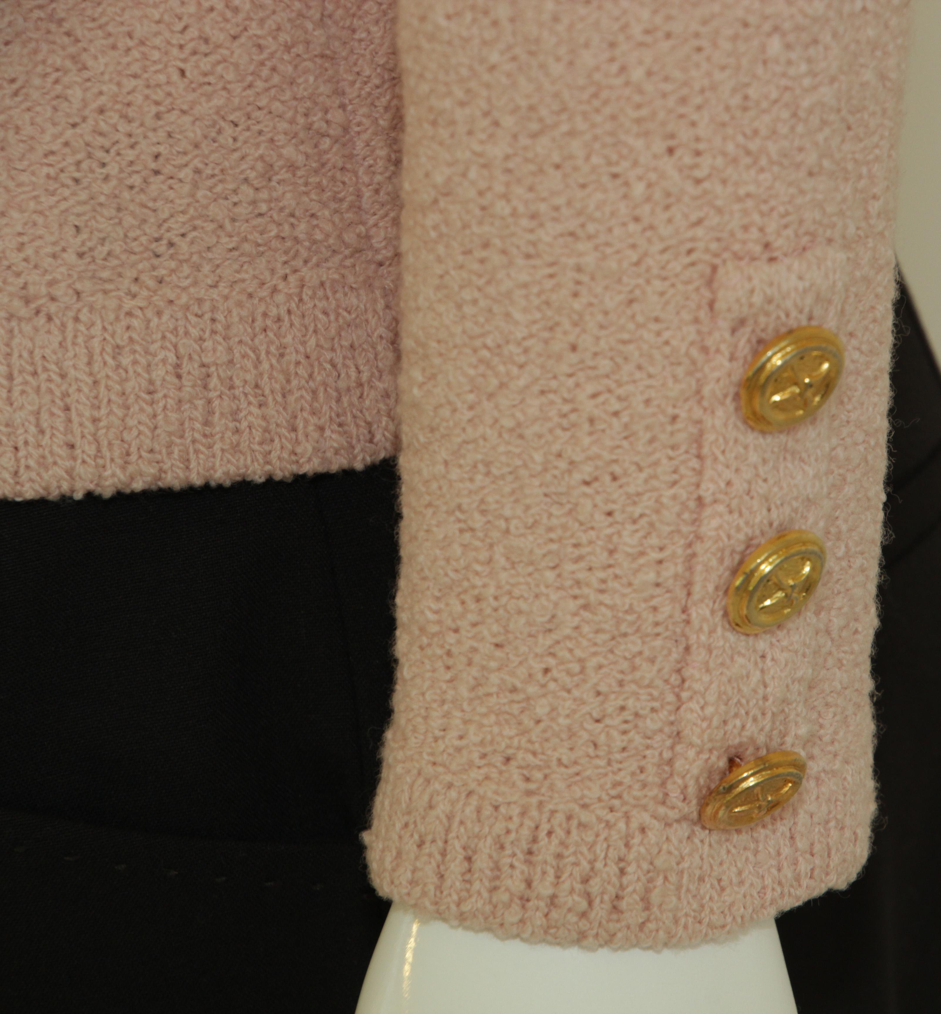 Women's St. John Women Pink Blush Cardigan Sweater Classic Chic For Sale