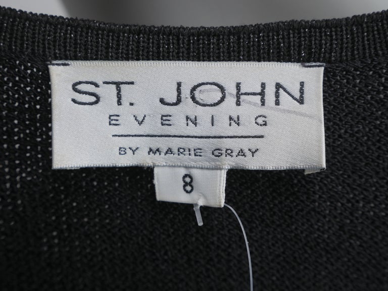 St John Women's Size 8 Black Knit Cardigan at 1stDibs
