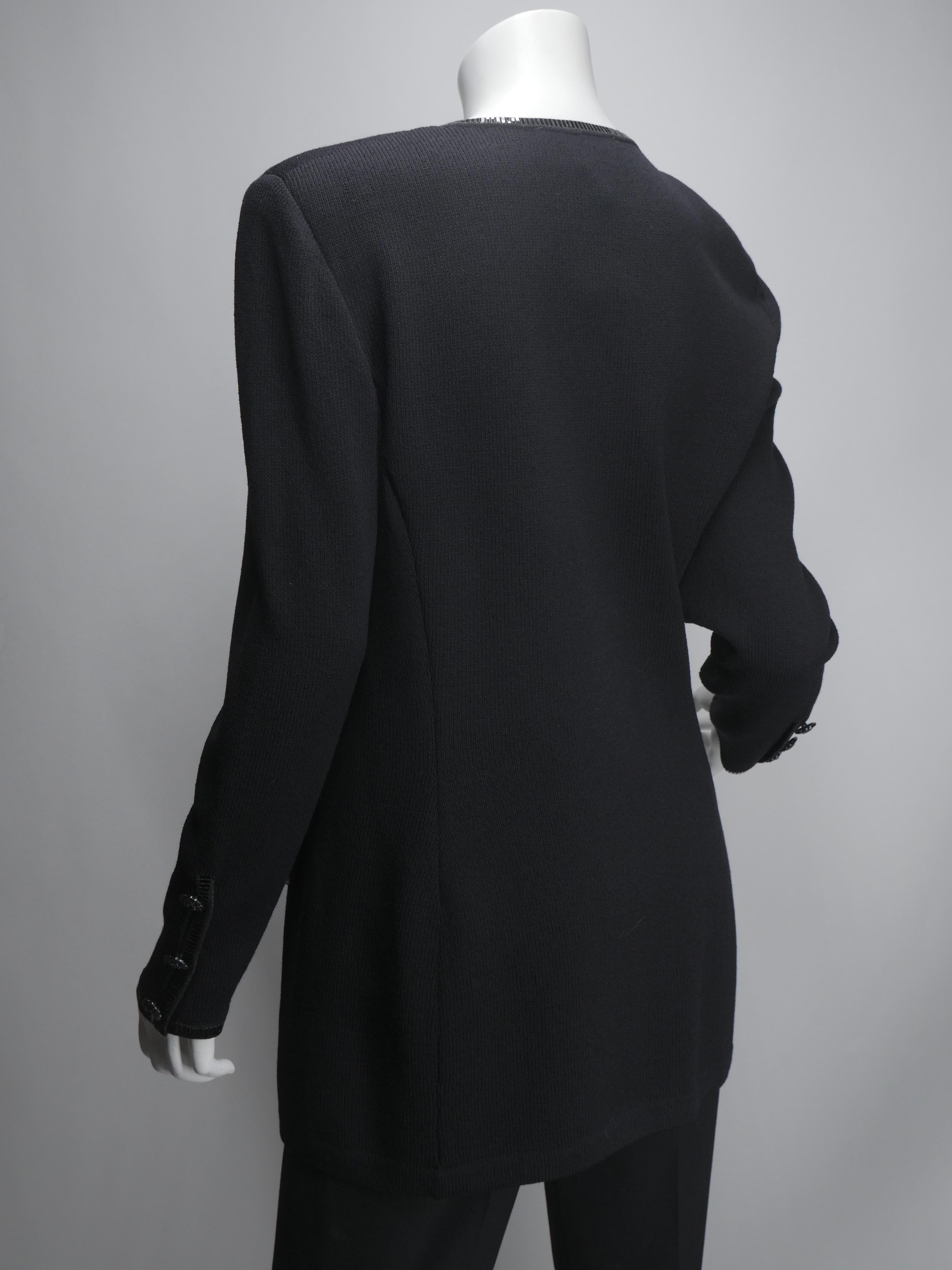 St John Women's Size 8 Black Knit Cardigan  3