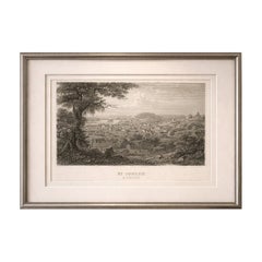 St Joseph Missouri Antiker Druck, Fluss Townes Ansicht, Dampfschiff c.1850