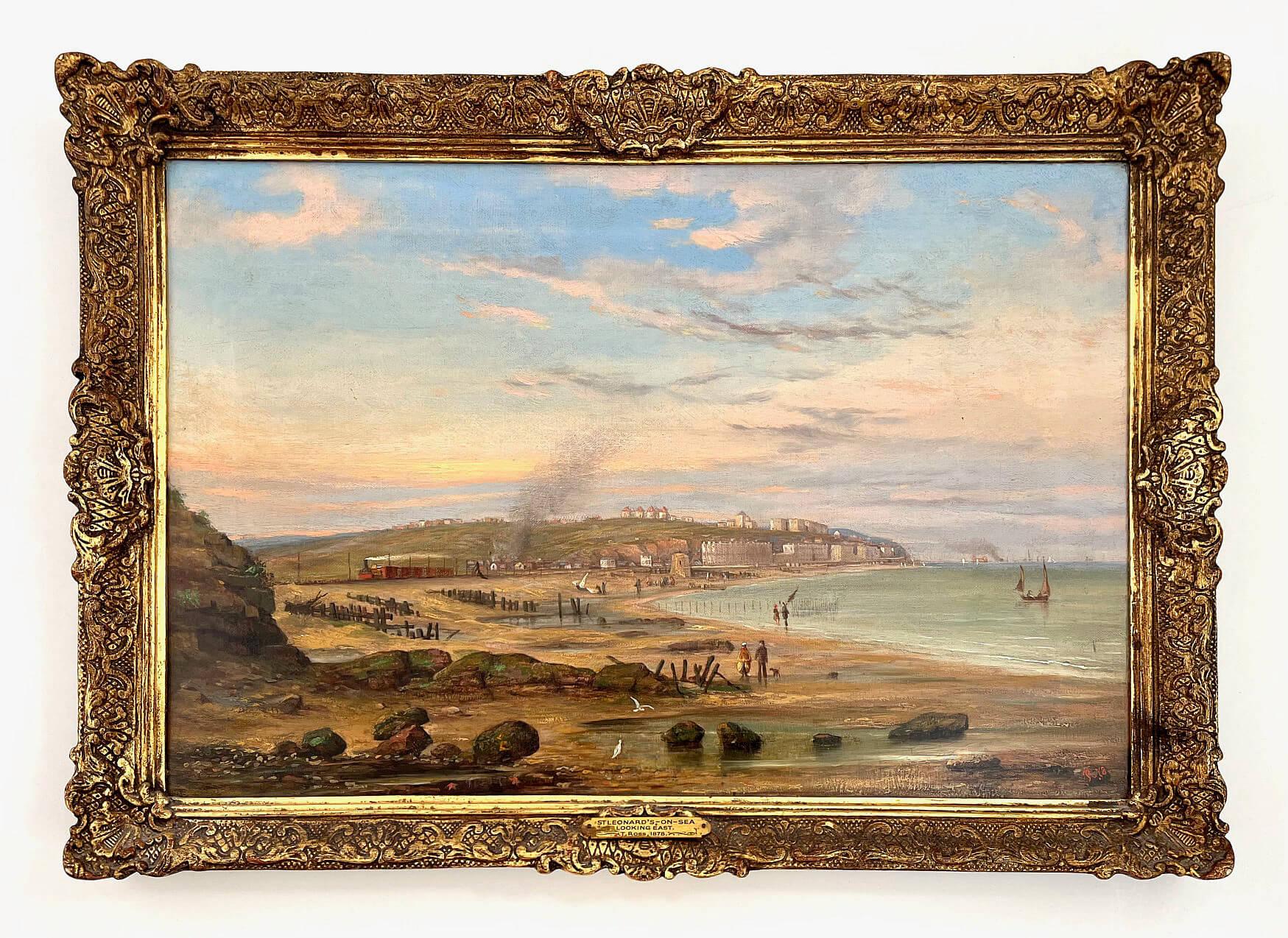 'St. Leonard's-on-Sea Looking East', Oil on Canvas by Thomas Ross, England, 1878 For Sale 6