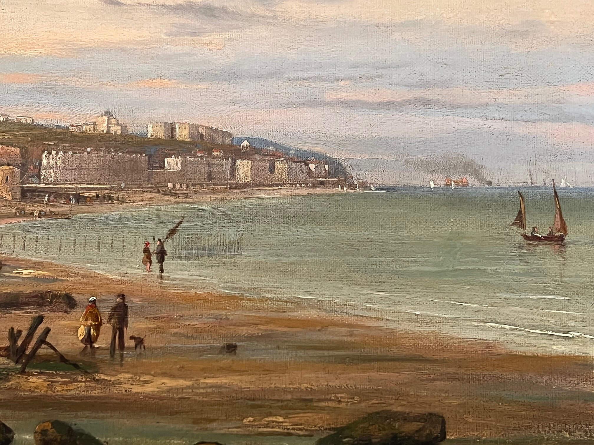 'St. Leonard's-on-Sea Looking East', Oil on Canvas by Thomas Ross, England, 1878 For Sale 1