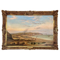Antique 'St. Leonard's-on-Sea Looking East', Oil on Canvas by Thomas Ross, England, 1878