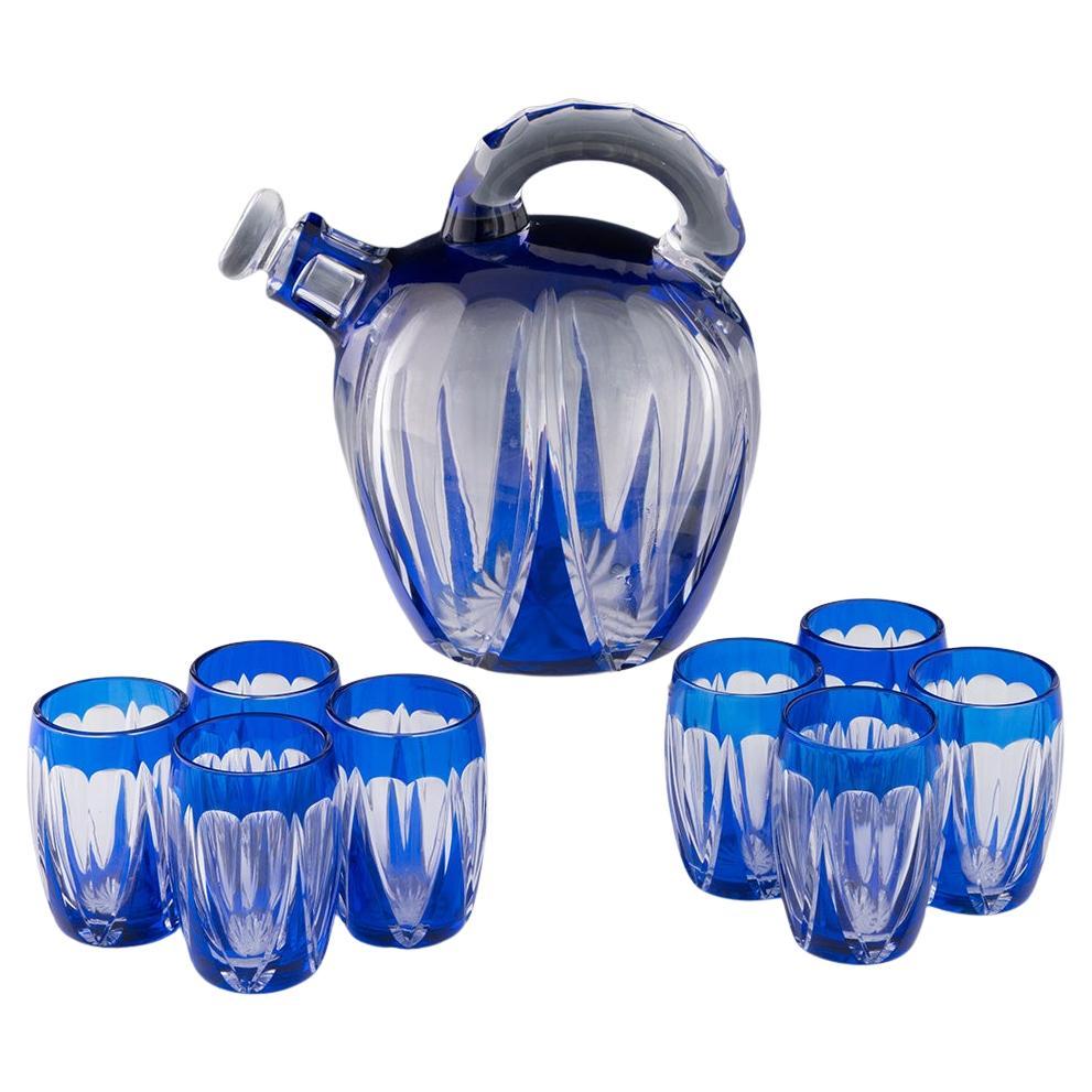Set de huit verres à décanter St Louis Art Deco en vente