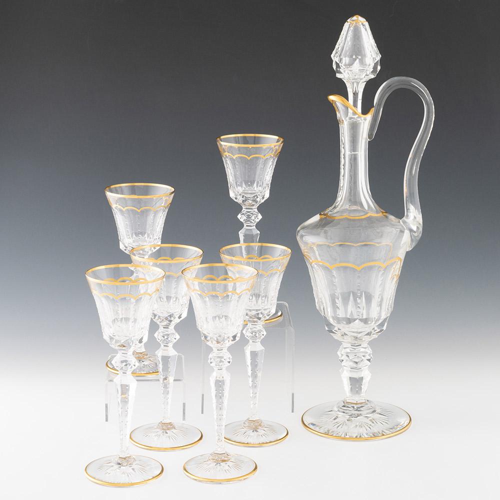 Français Pichet St Louis Claret avec six verres à vin Motif Excellence en vente