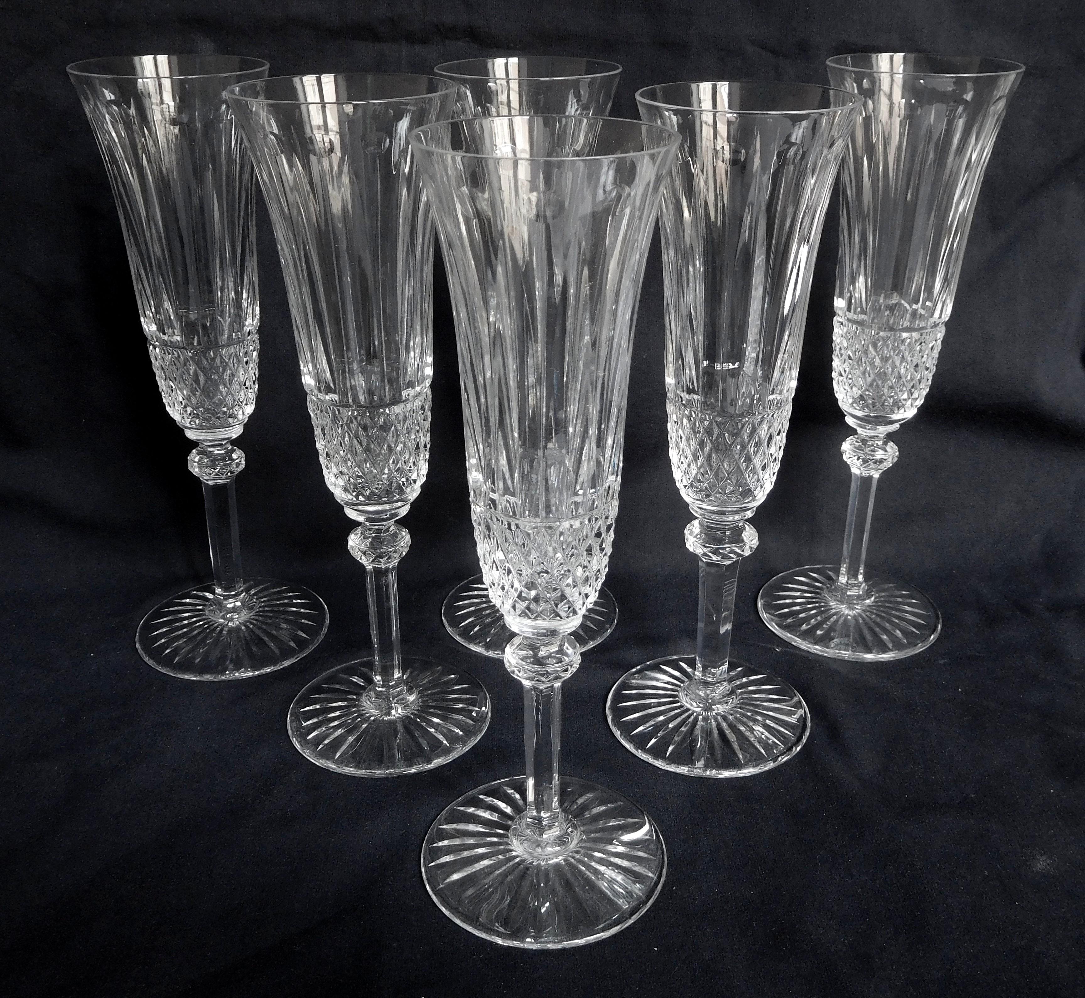 Verres en cristal St Louis, motif Tommy - 4 pièces - signé en vente 2
