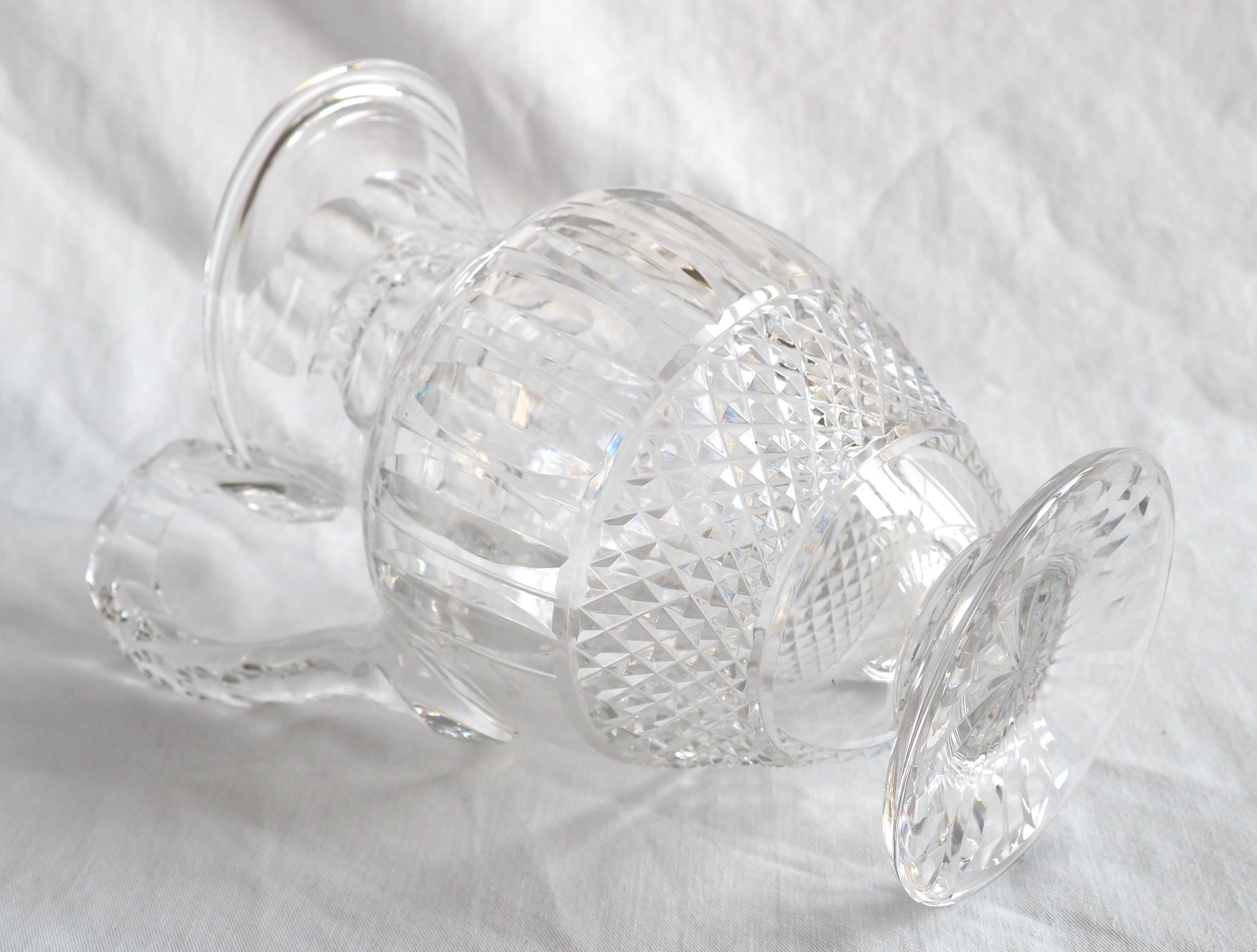 St Louis crystal water pitcher - ewer - Tommy pattern - signed 1