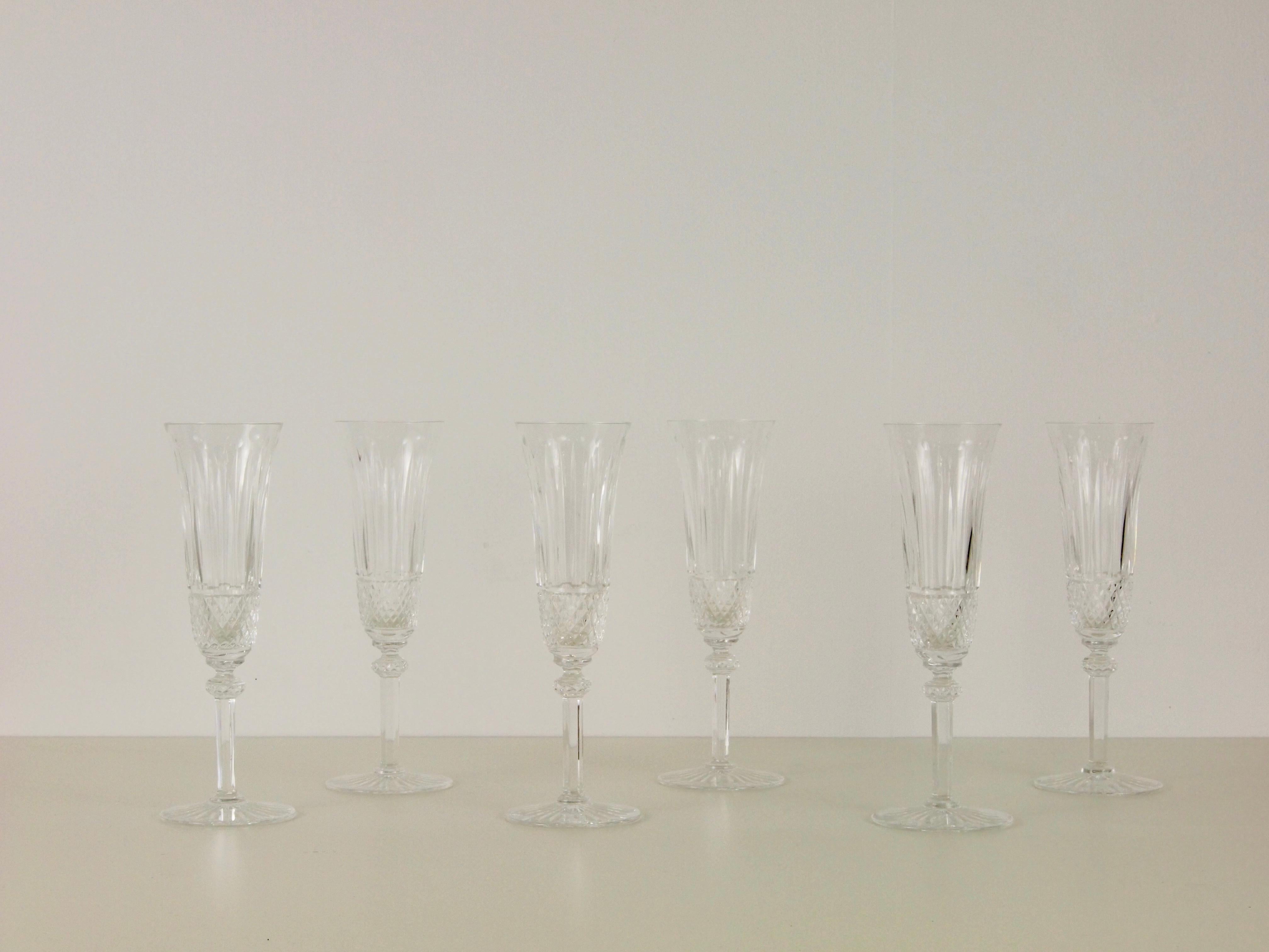 St. Louis French Extensive Set of 56 Vintage Crystal Drinking Glasses For Sale 2