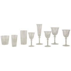 St. Louis French Extensive Set of 56 Vintage Crystal Drinking Glasses