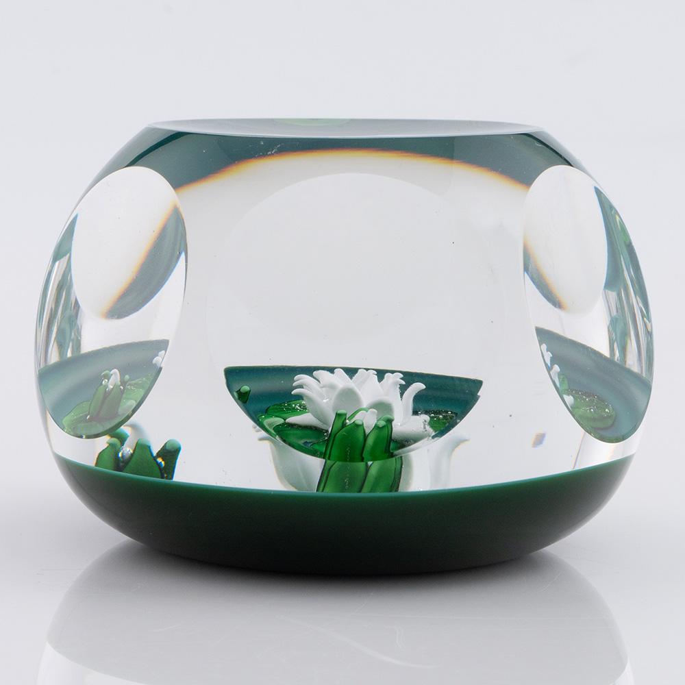 French St Louis Paperweight Lampwork Millefiori Lily Pond For Sale