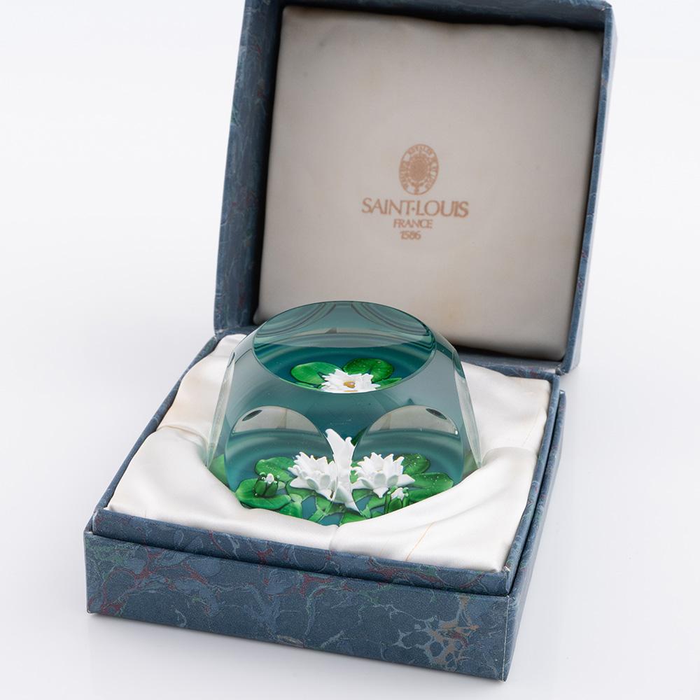 Late 20th Century St Louis Paperweight Lampwork Millefiori Lily Pond For Sale