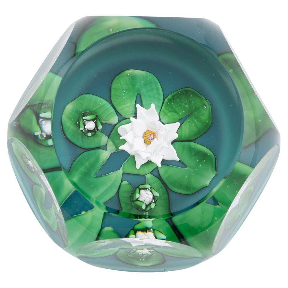 St Louis Paperweight Lampwork Millefiori Lily Pond For Sale