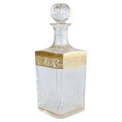 St. Louis "Thistle" Gold Square Whiskey Decanter 