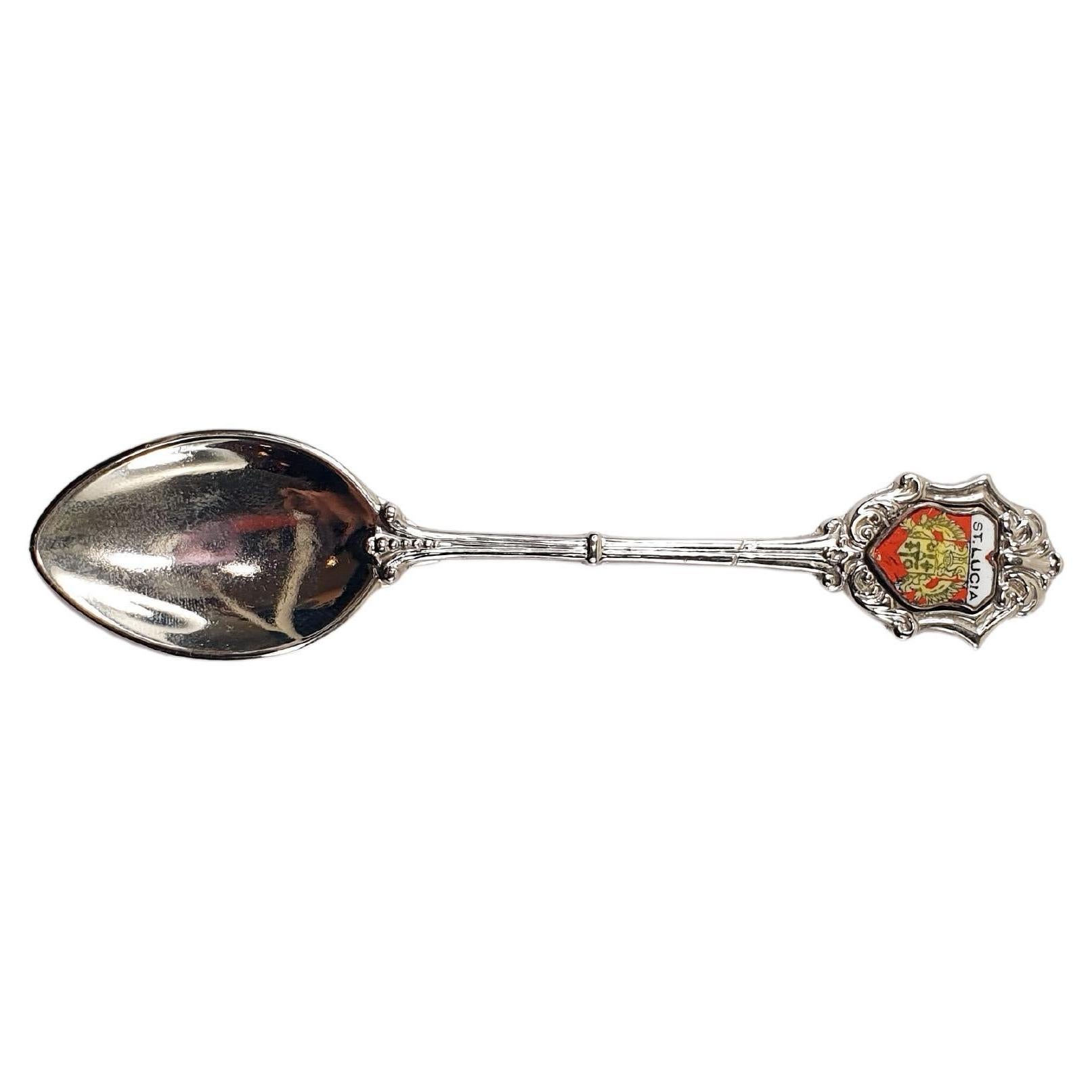 St Lucia Souvenir Collection Silver Teaspoon
Length 4.37in / 11.1cm
Width 0.90in / 2.5cm
Weight 15.1gr

PRADERA is a  second generation of a family run business jewelers of reference in Spain, with a large track record  being official distributers
