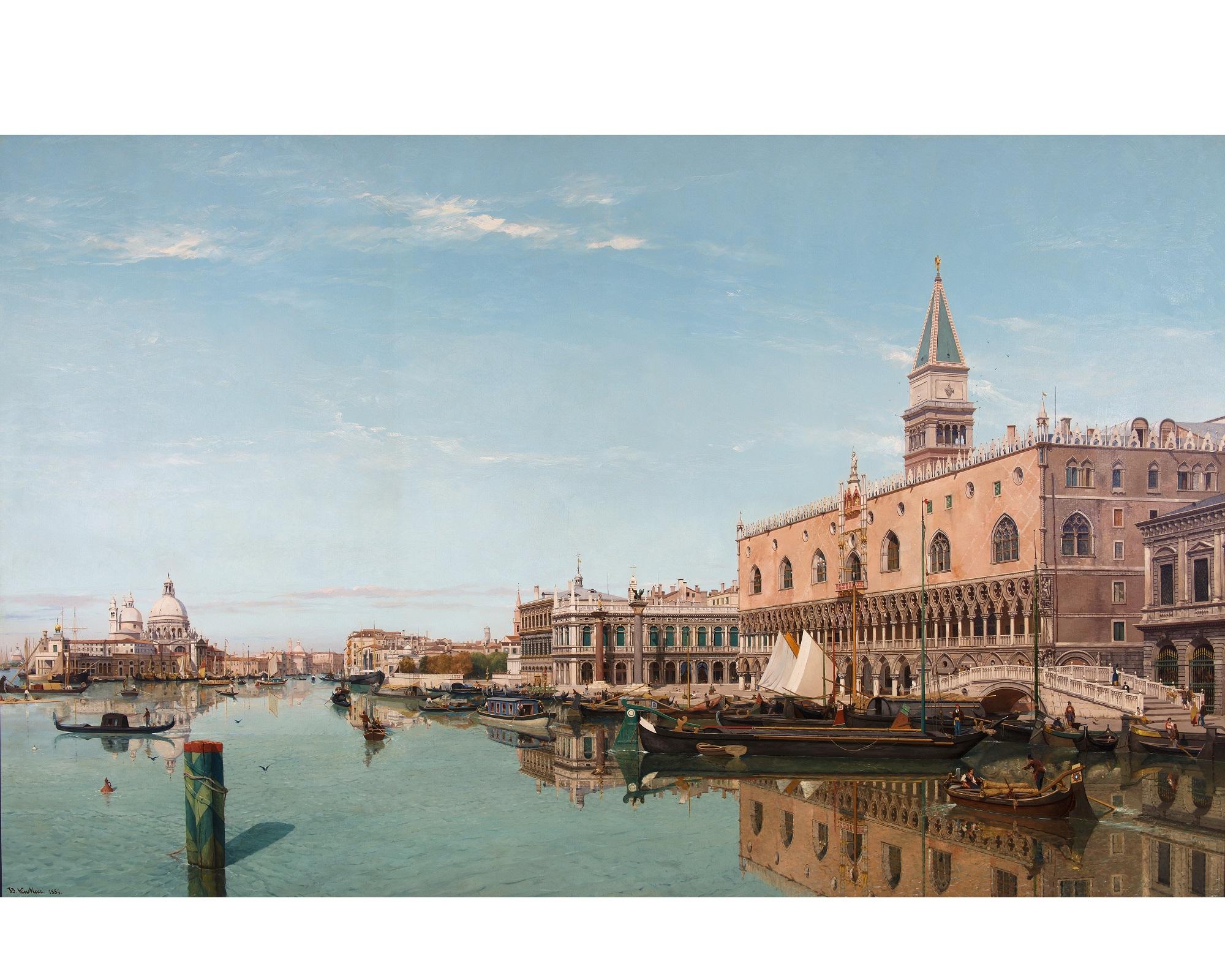 French St. Mark’s Plaza and the Doge’s Palace, After Oil Painting by Grand Tour Artist For Sale