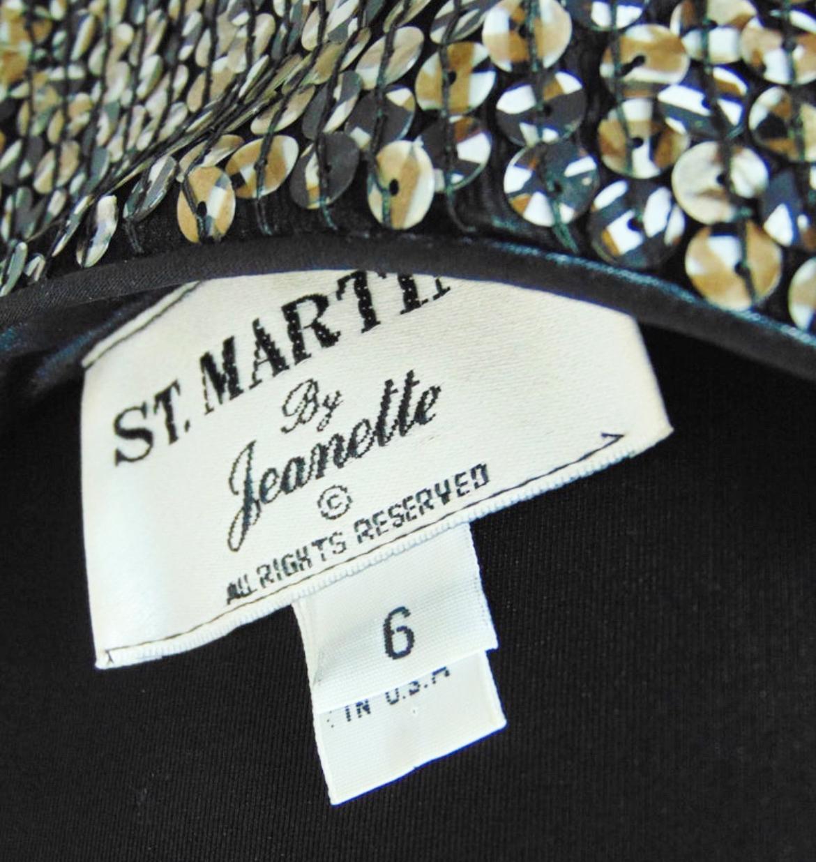 St. Martin by Jeanette Cocktail Dress Embellished Evening Wear Rare 90s Size 6  For Sale 9