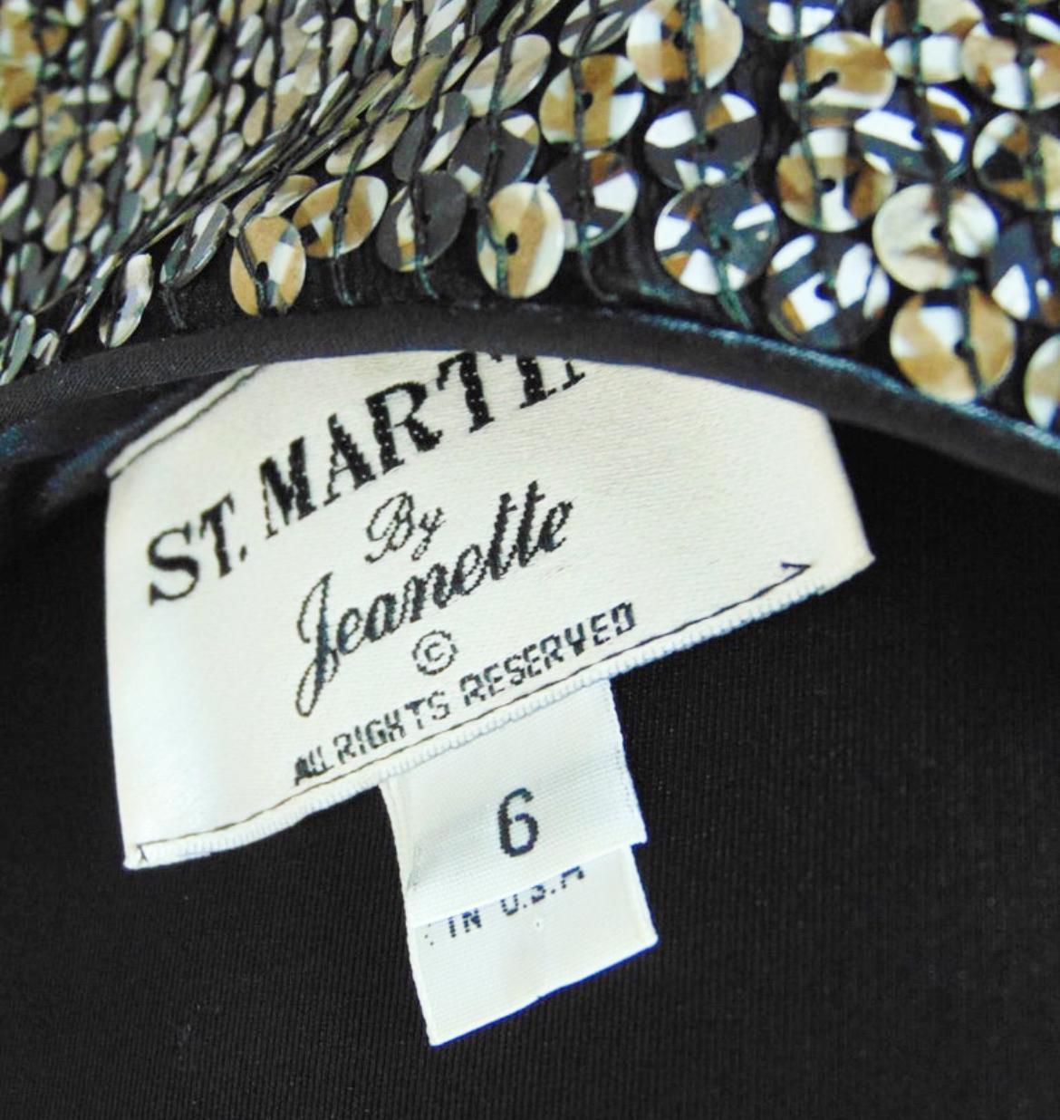 St. Martin by Jeanette Cocktail Dress Embellished Evening Wear Rare 90s Size 6 en vente 8