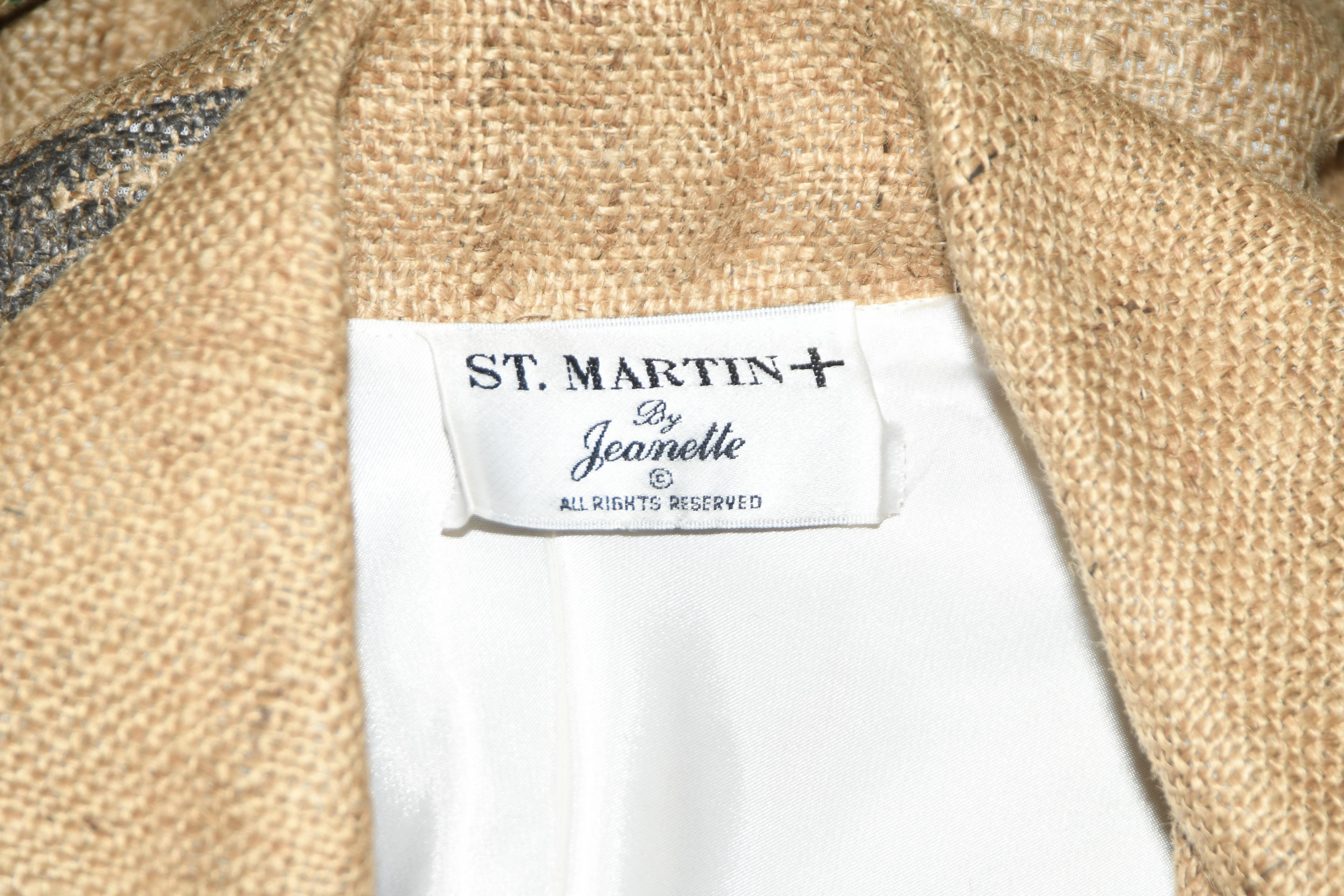 Women's St. Martin by Jeanette Tan Burlap Coffee Sac Bomber Style Jacket