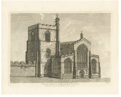 St Mary’s Church, Bury St Edmunds, Suffolk – Antique Engraving, 1779
