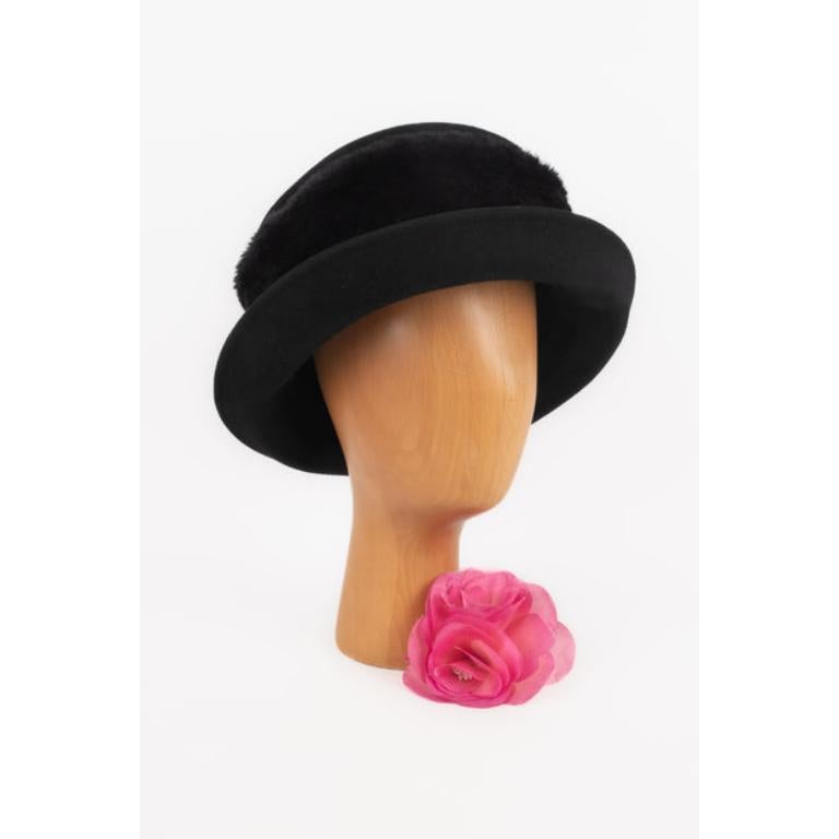 St Michel Black Wool Hat For Sale 4