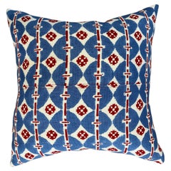 St. Moritz Ski Chalet 20 x 20" Blue and Red Accent Pillow