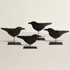 Set of Four American Folk Art Crow Decoys