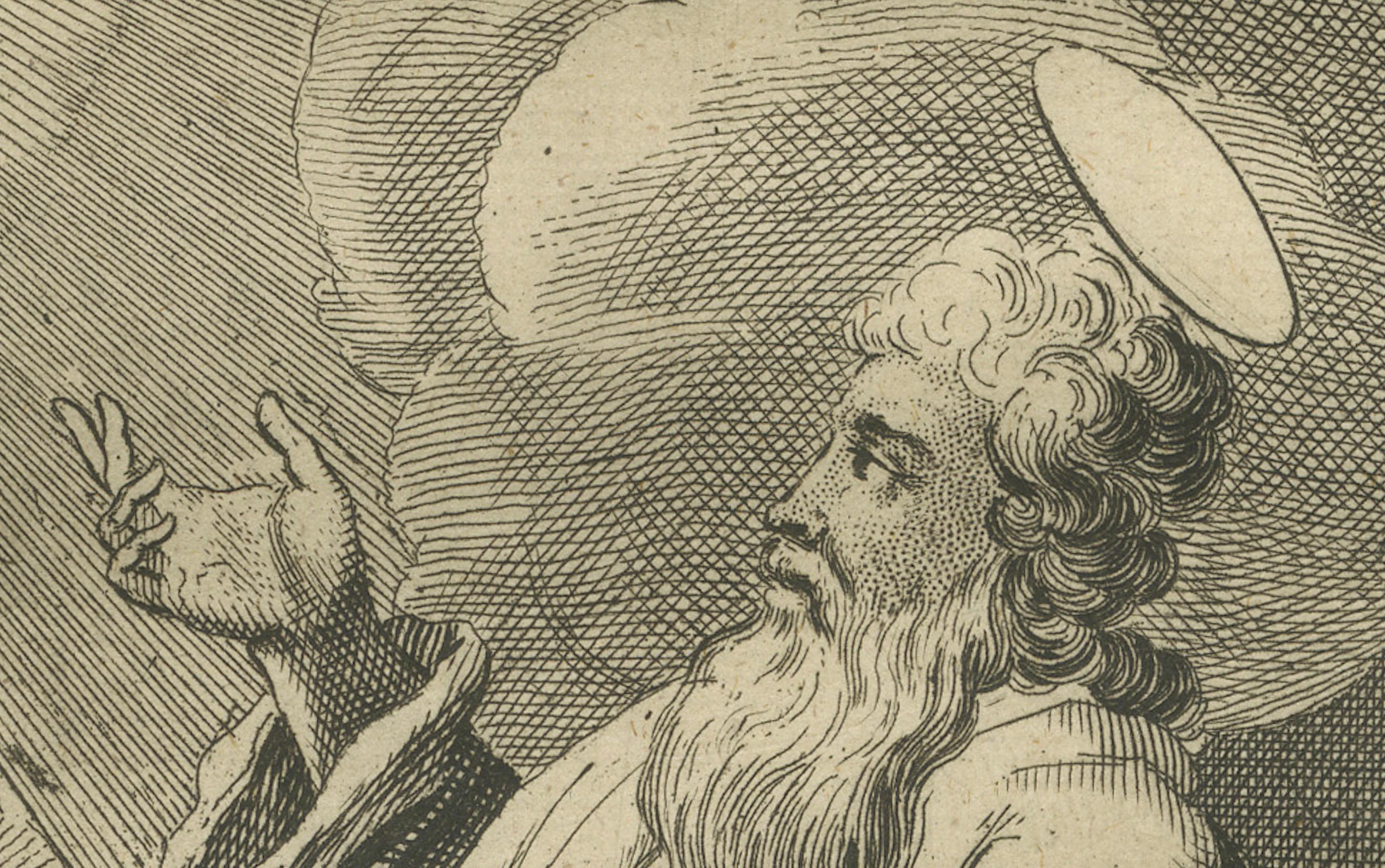 Inciso San Paul e i Corinzi - Glorie nelle sofferenze, incisione del 1735 ca. in vendita