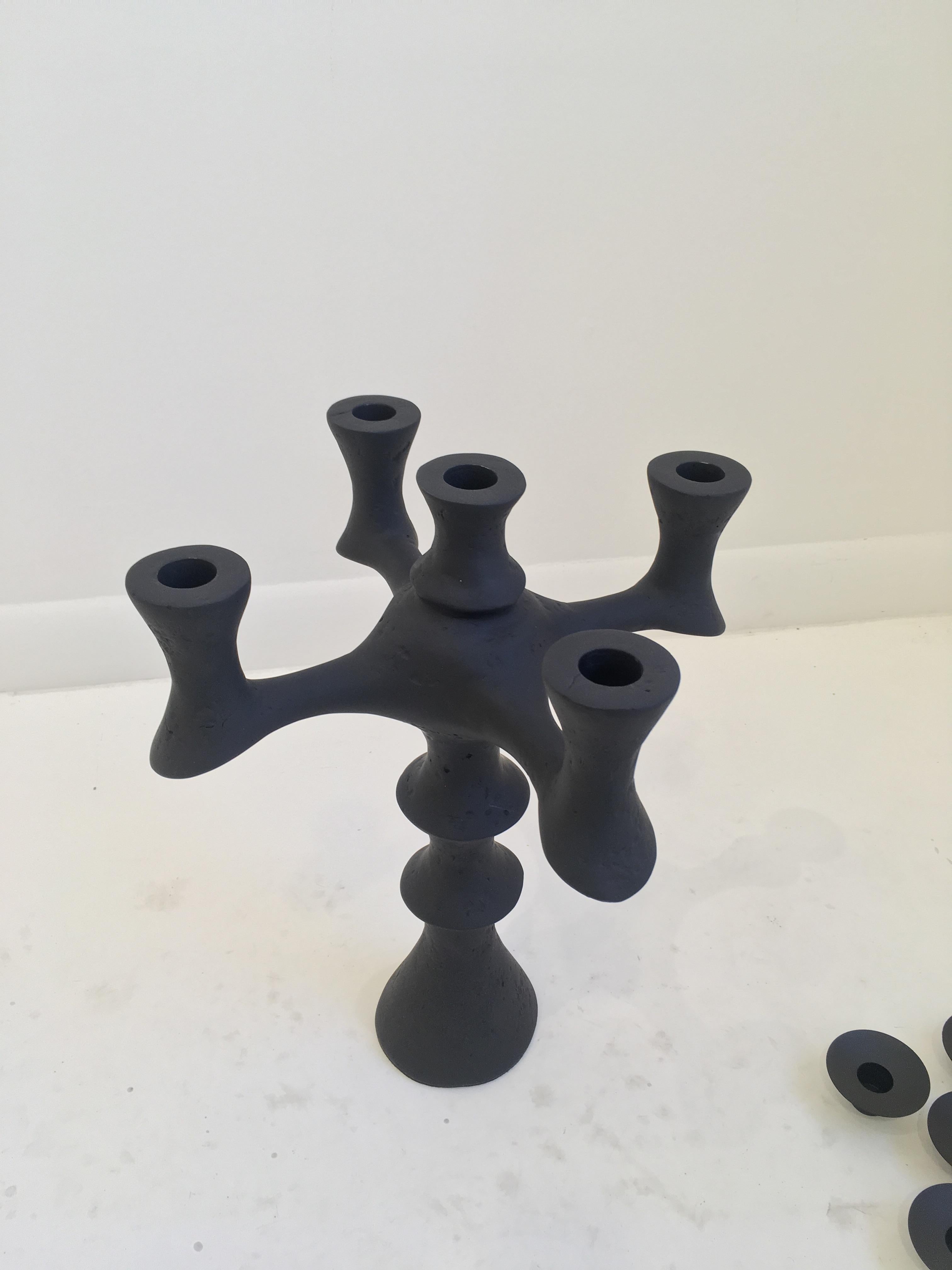 Organic Modern St. Paul Candelabra, Matte Black, by Bourgeois Boheme Atelier For Sale