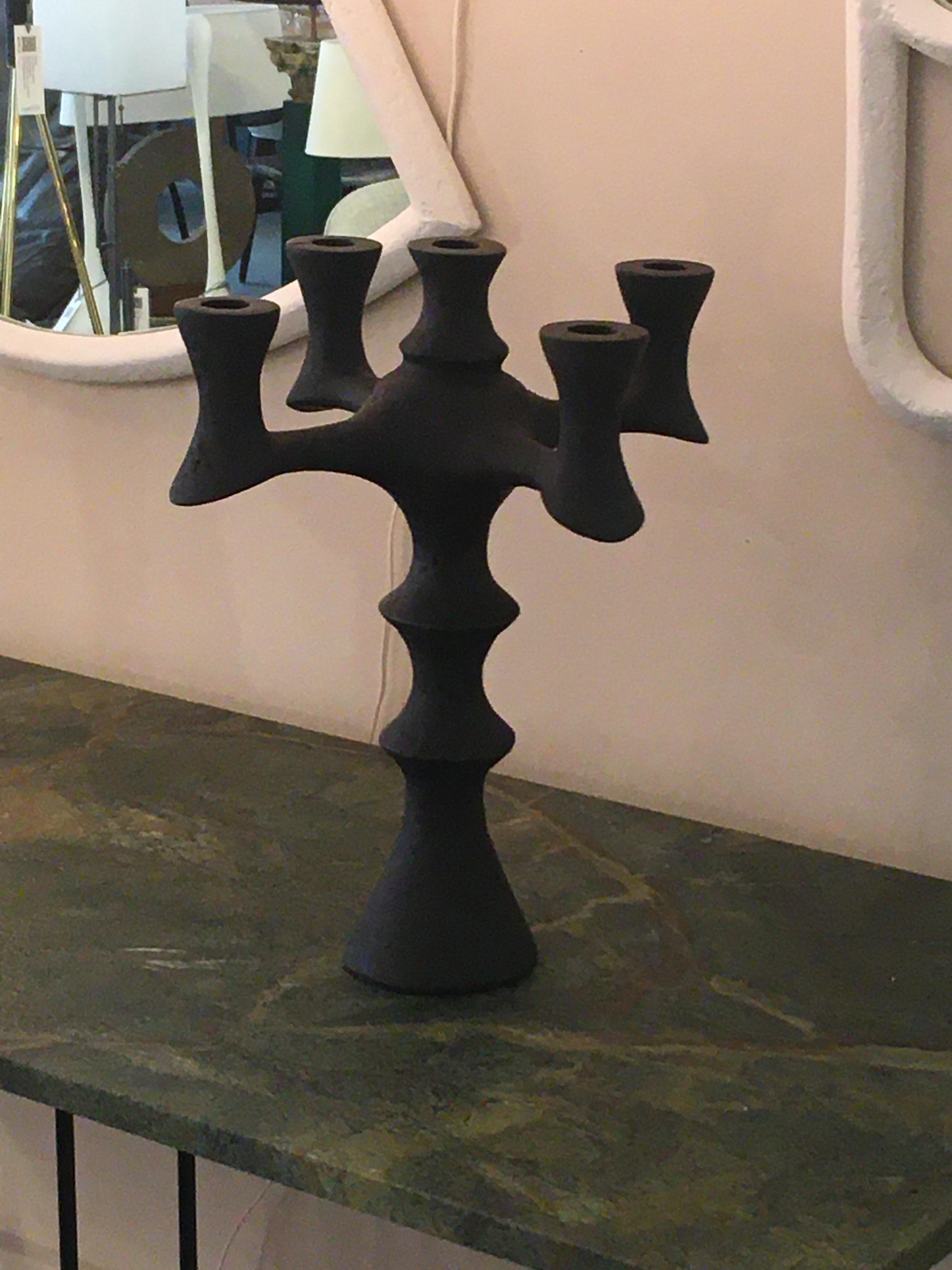St. Paul Candelabra, Matte Black, by Bourgeois Boheme Atelier In New Condition For Sale In Los Angeles, CA