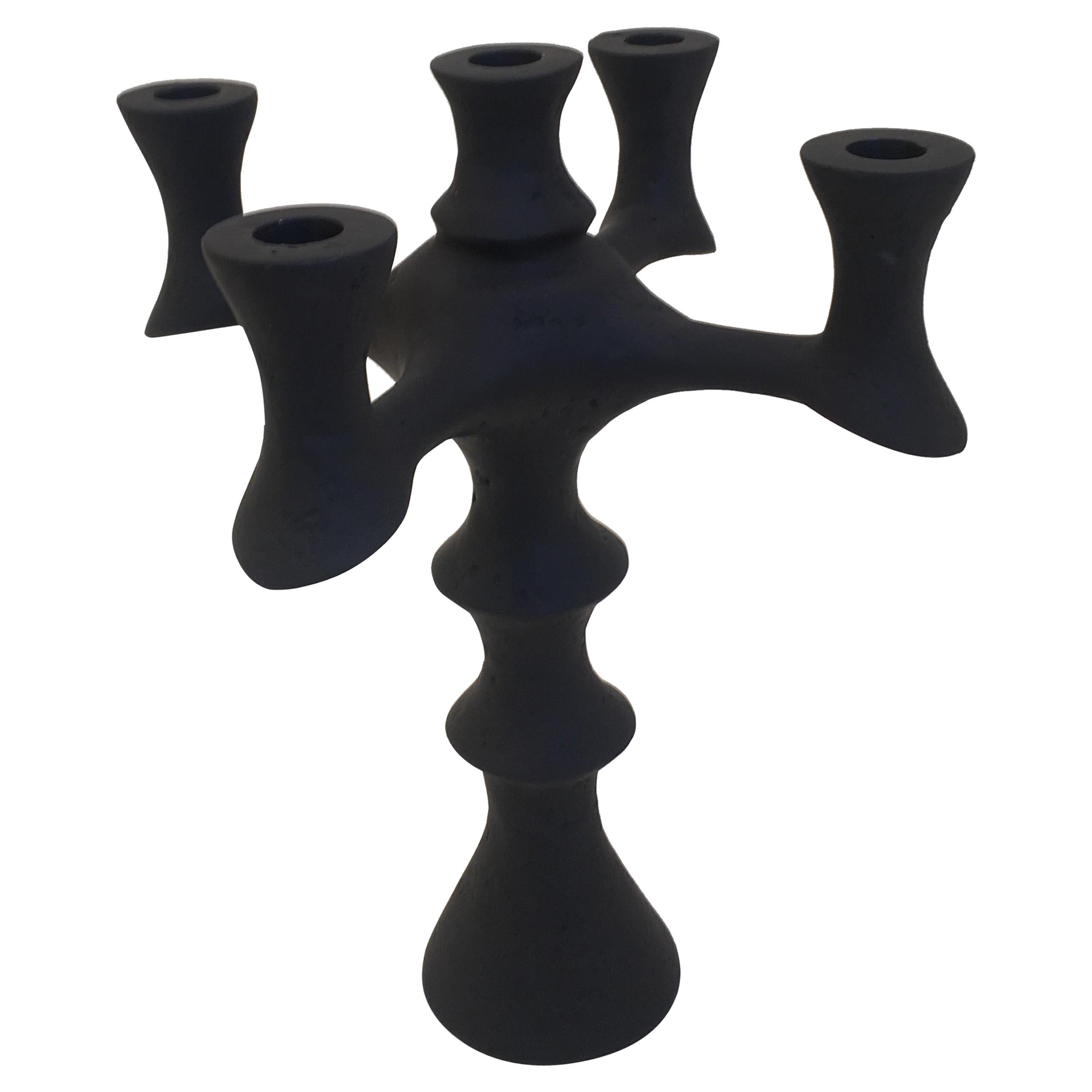 St. Paul Candelabra, Matte Black, by Bourgeois Boheme Atelier For Sale