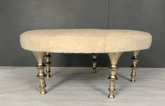 St Paul Ottoman, Gold Bronze Legs by Bourgeois Boheme Atelier