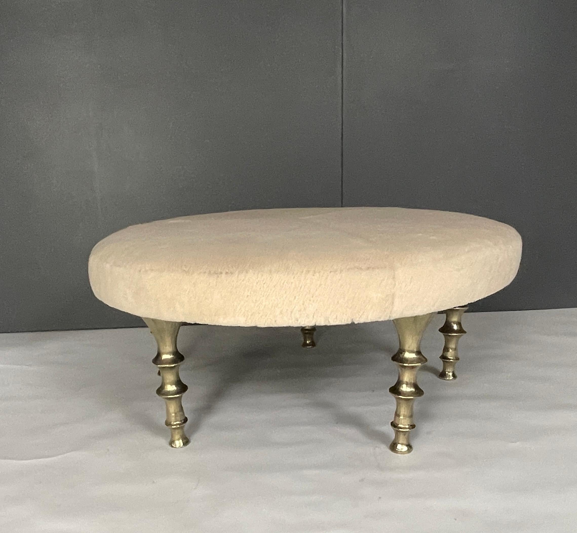 Organic Modern St Paul Ottoman, Gold Bronze Legs