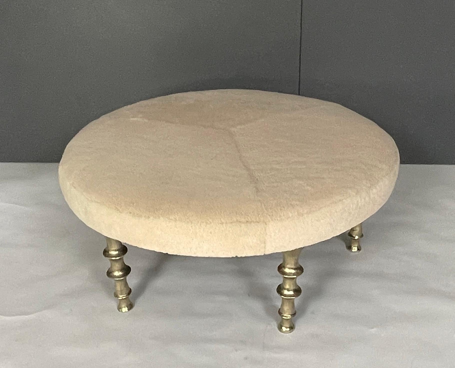 Brass St Paul Ottoman, Gold Bronze Legs