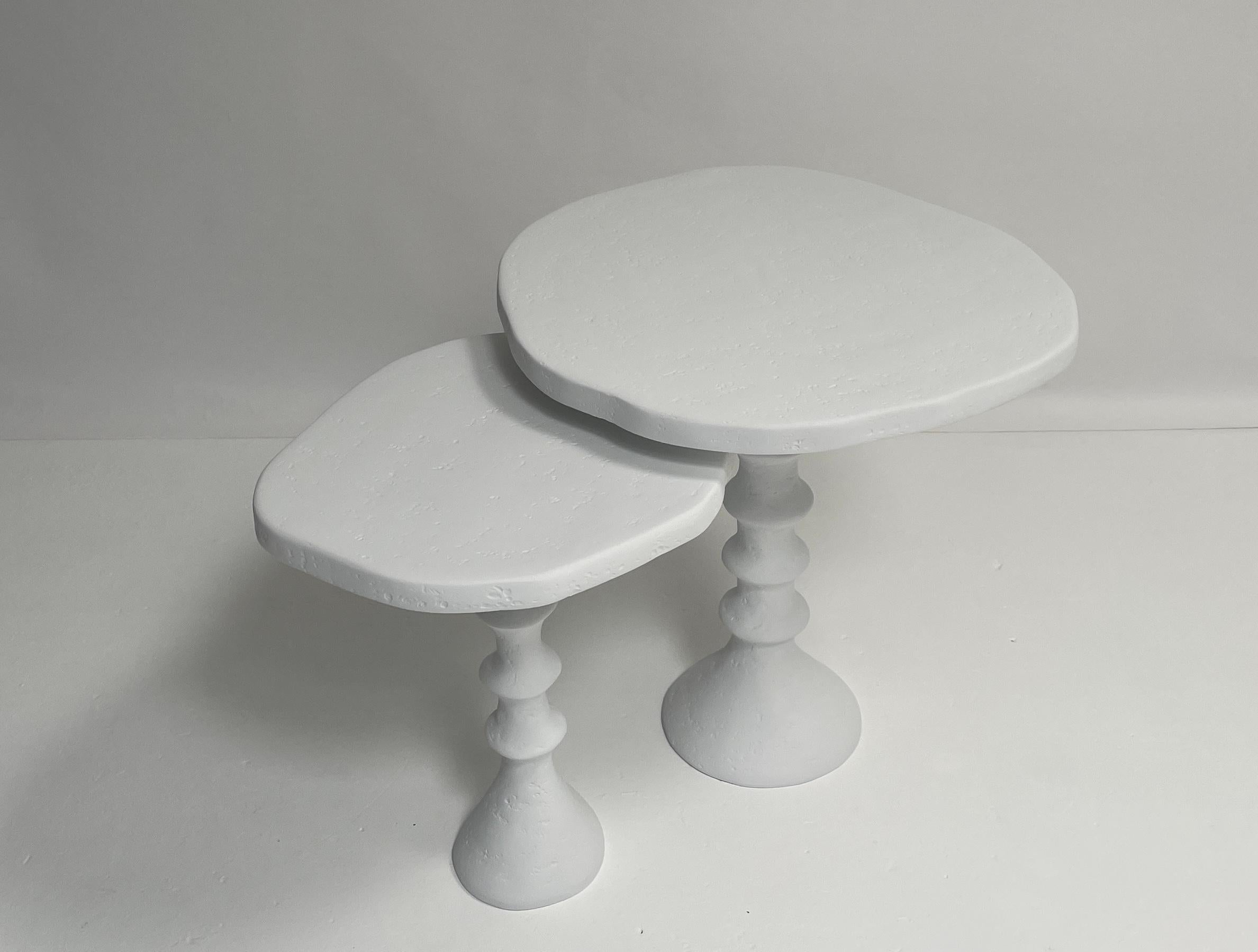 St Paul Plaster Nesting Tables by Bourgeois Boheme Atelier In New Condition For Sale In Los Angeles, CA