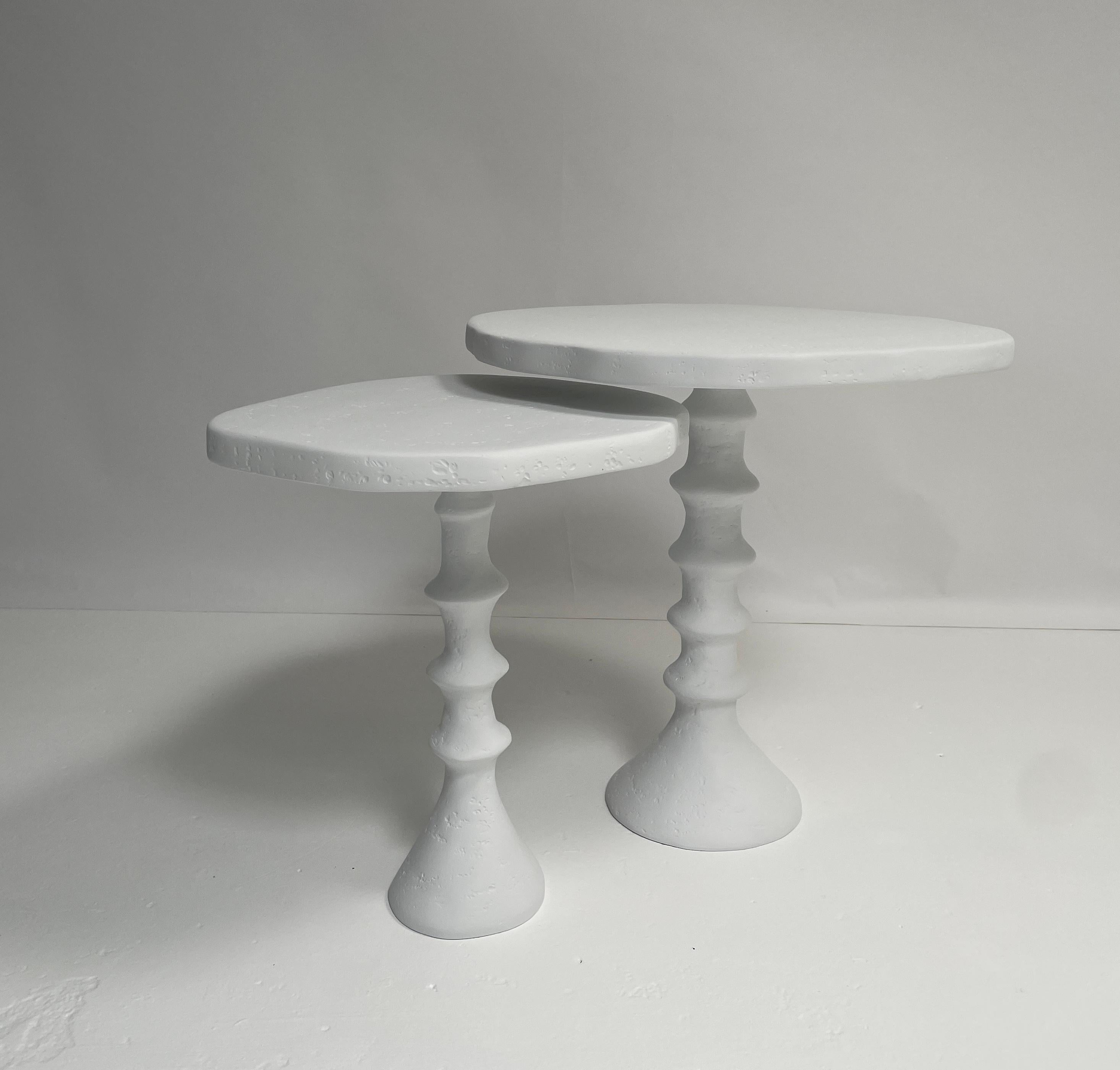 St Paul Plaster Nesting Tables by Bourgeois Boheme Atelier In New Condition For Sale In Los Angeles, CA