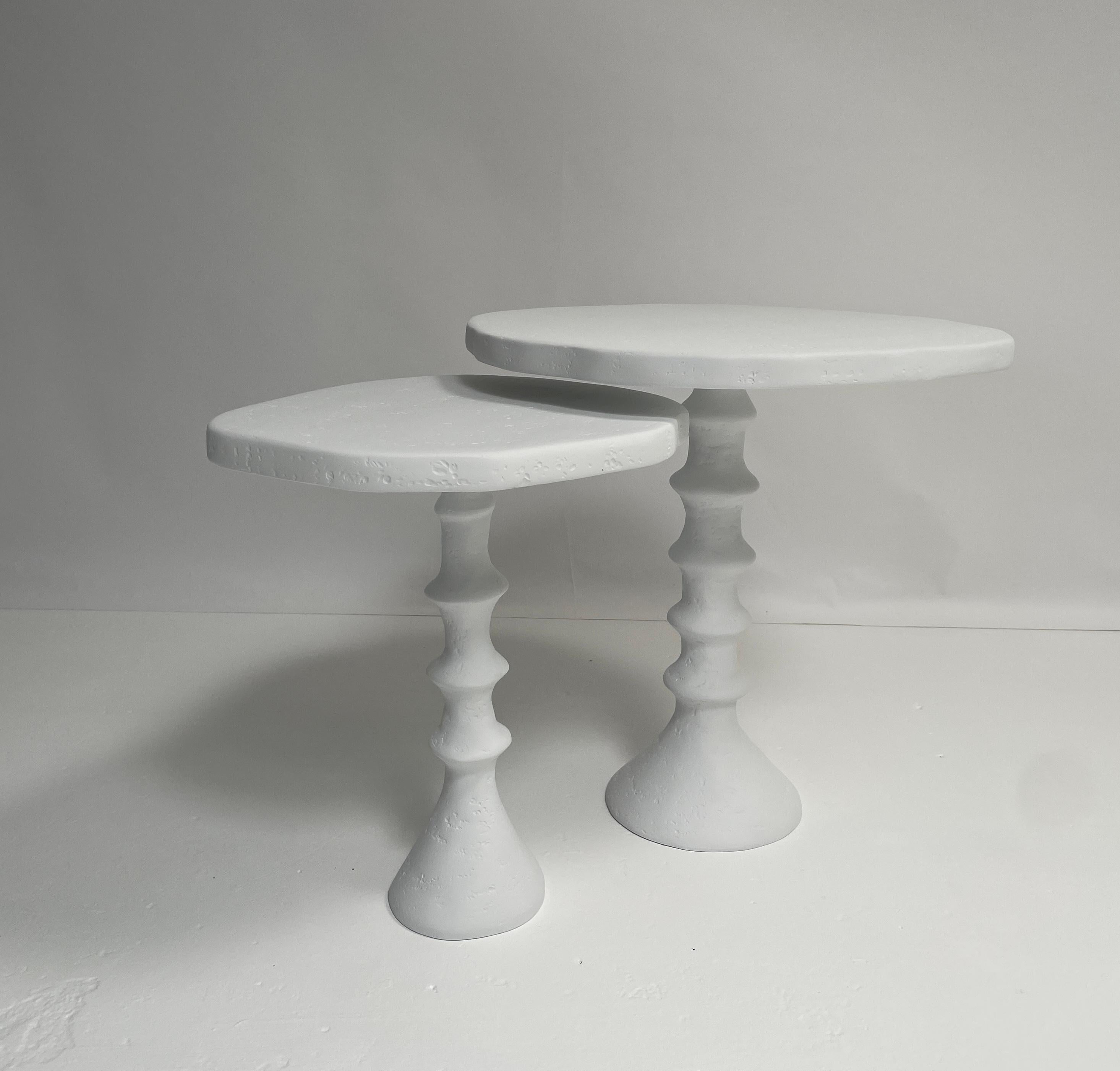 Contemporary St Paul Plaster Nesting Tables by Bourgeois Boheme Atelier For Sale
