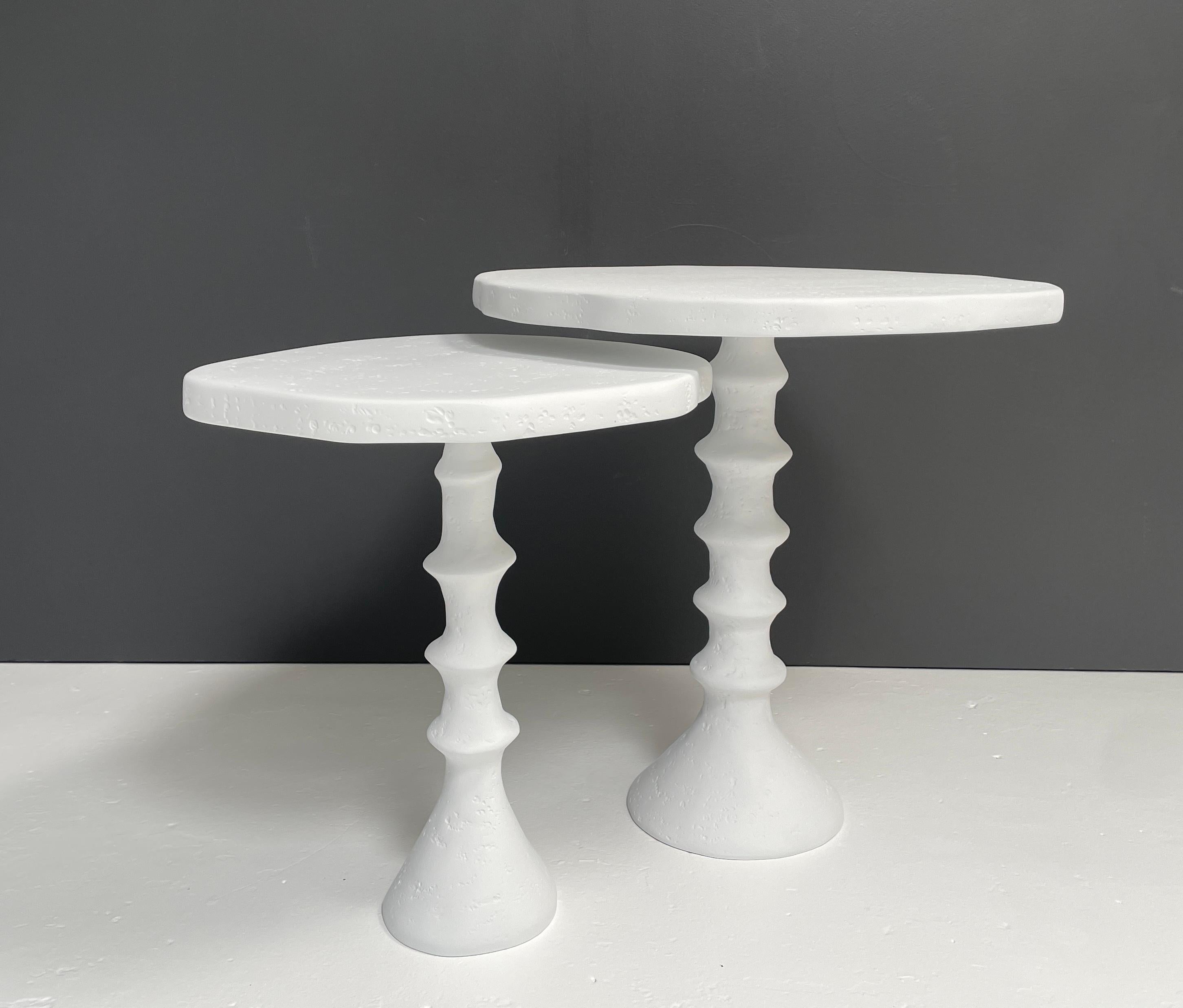 St Paul Plaster Nesting Tables by Bourgeois Boheme Atelier For Sale 1