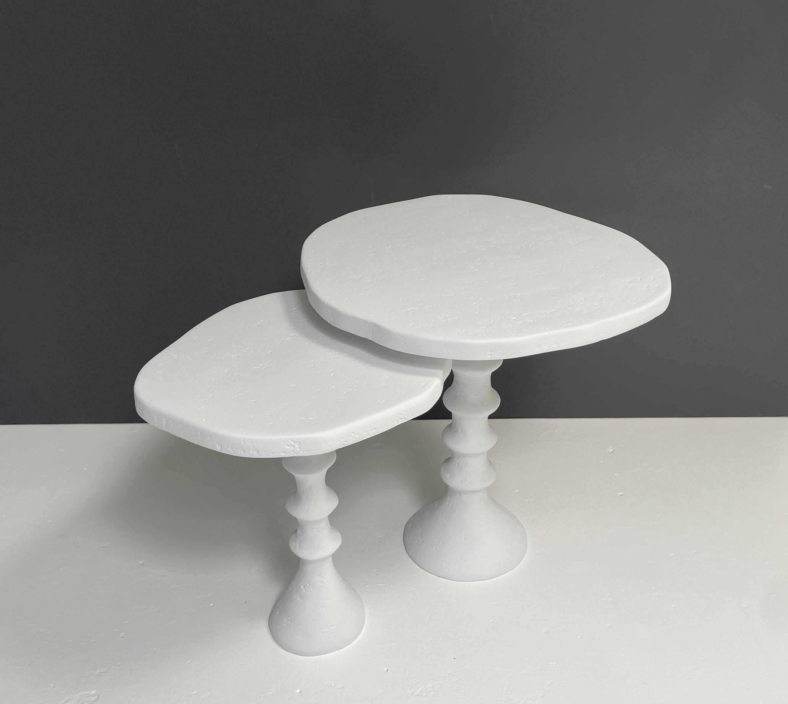 St Paul Plaster Nesting Tables by Bourgeois Boheme Atelier For Sale 1