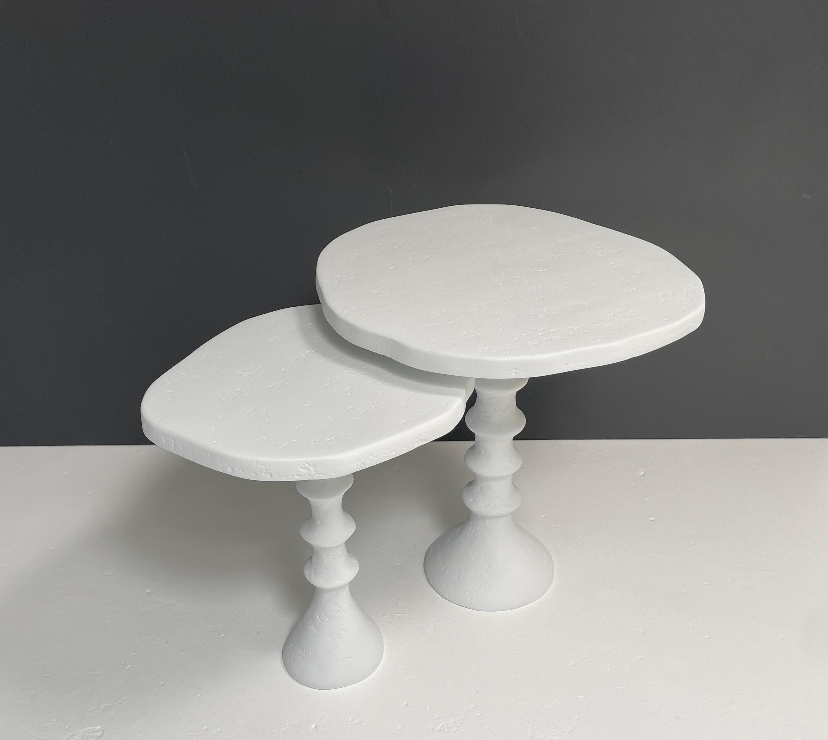 St Paul Plaster Nesting Tables by Bourgeois Boheme Atelier For Sale 2