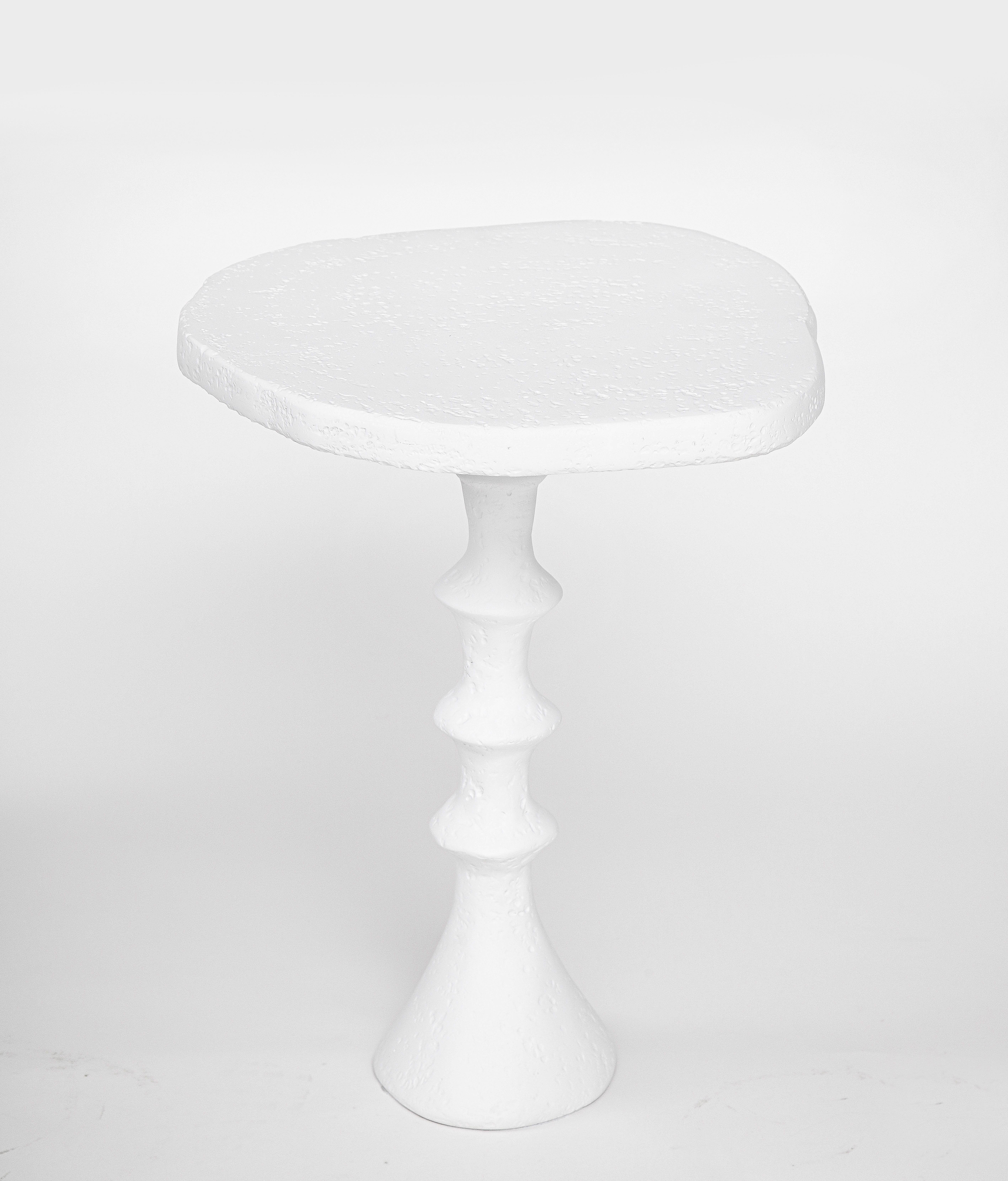 St. Paul Plaster Side Table 'Petit Modèle' by Bourgeois Boheme Atelier In New Condition For Sale In Los Angeles, CA