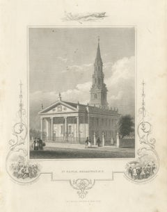 St. Paul's Chapel, Broadway, New York, Drawn by A. J. Davis, circa 1850