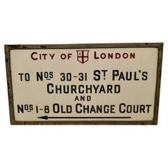 St Paul’s Churchyard, City of London Glass Edwardian Street Sign